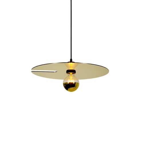 Wever & Ducré+MIRRO SUSPENDED 2.0 max. 15W E27, rippvalgusti, matt must/kuldne, riputi 6m