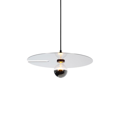 Wever & Ducré+MIRRO SUSPENDED 2.0 max. 15W E27, rippvalgusti, matt must/läikiv alumiinium, riputi 6m