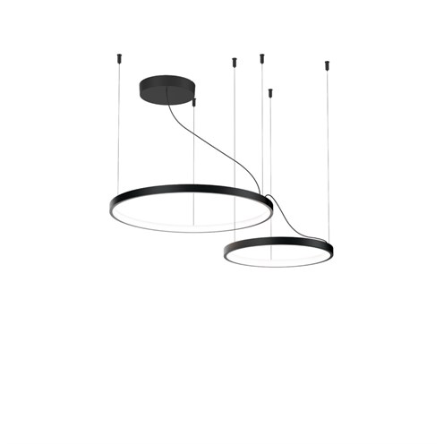 Wever & Ducré+KUJO 2.1 LED 34W 2000lm 3000K CRI>90, hämardatav phase-cut, rippvalgusti, matt must