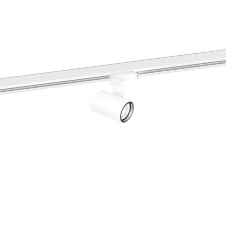 Wever & Ducré+SQUBE on track 2.0 LED 11,8W 960lm 3000K CRI>90 32°, hämardatav phase-cut, siinivalgusti, matt valge, 3F adapter