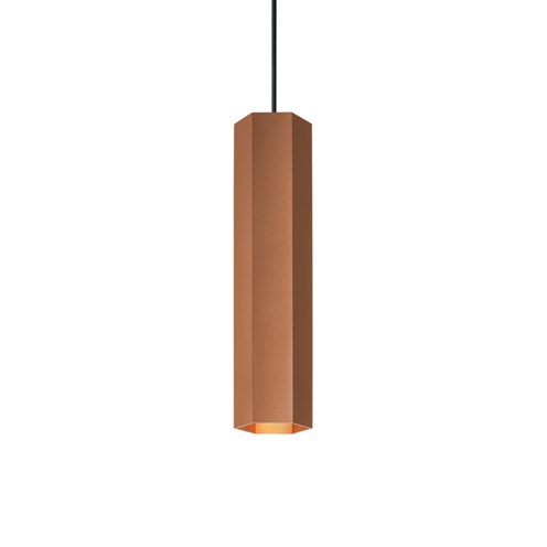 Wever & Ducré+HEXO SUSPENDED 3.0 LED 5,7W 260lm 2000-3000K CRI>90 36°, hämardatav phase-cut, rippvalgusti, harjatud vask, laerosett tellida eraldi