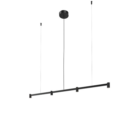 Wever & Ducré+TRACE CHANDELIER 1.0 LED 11,4W 730lm 3000K CRI>90 30°, hämardatav phase-cut, rippvalgusti, matt must