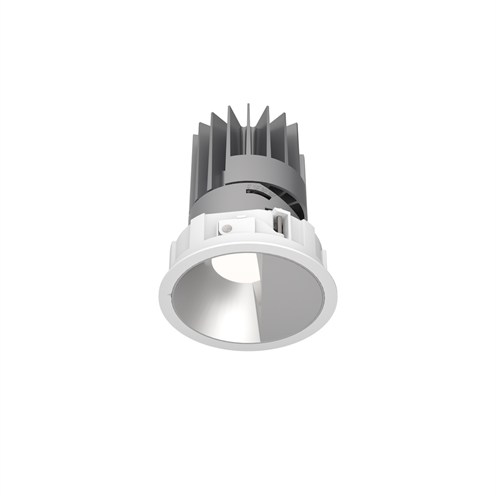 PRO+Design Dot Ø110mm LED 20W 503lm 2700K CRI>90, on/off, süvisvalgusti, valge, asümmeetriline matt hõbe reflektor