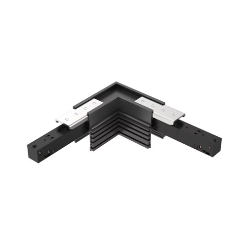 PRO+LINE48V FRAMELESS TRACK voolusiini horisontaal L-nurk, must