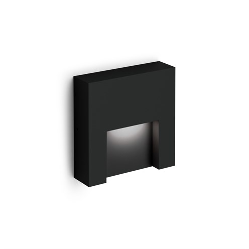 Wever & Ducré+RETO WALL SURFACE OUTDOOR 1.3 LED 5.1W 160lm 3000K CRI>90, hämardatav phase-cut, IP65, välisvalgusti, matt must