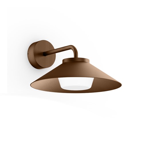 Wever & Ducré+Tradora Wall 1.0 LED 9W 405lm 2700K CRI>90, hämardatav phase-cut, IP65, välisvalgusti, pronks, opaalklaas