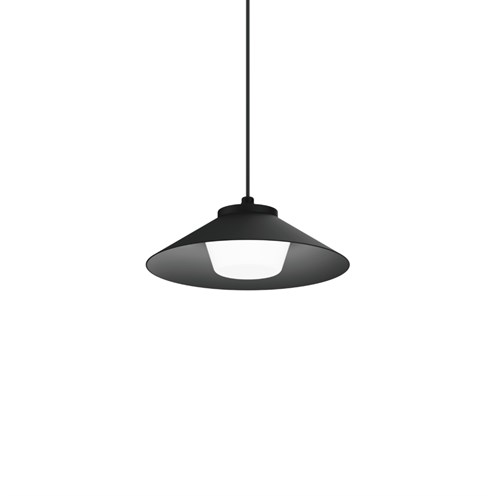 Wever & Ducré+Tradora Suspended 1.0 LED 9W 405lm 2700K CRI>90, hämardatav phase-cut, IP65, välisvalgusti, matt must, opaalklaas