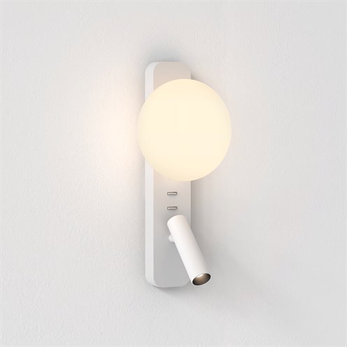 ASTRO+Zeppo Reader max. 3.5W G9 + LED 4.1W 149lm 2700K CRI>90 17°, seinavalgusti, matt valge