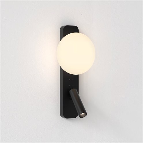 ASTRO+Zeppo Reader max. 3.5W G9 + LED 4.1W 149lm 2700K CRI>90 17°, seinavalgusti, matt must