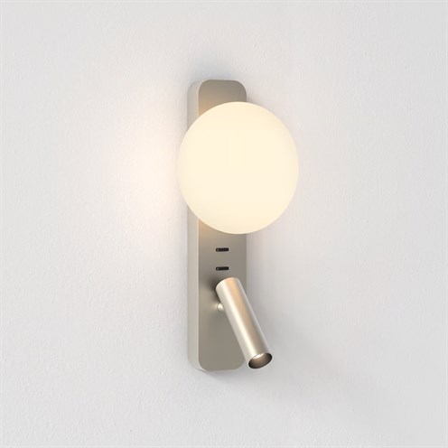 ASTRO+Zeppo Reader max. 3.5W G9 + LED 4.1W 149lm 2700K CRI>90 17°, seinavalgusti, matt nikkel