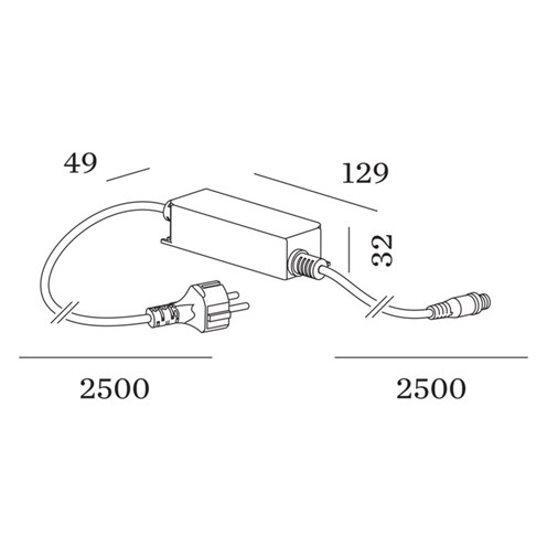 Wever & Ducré+Plug & Play pistikuga liiteseade 24V 75W IP67, sobib valgustitele GEO, REED, POLA