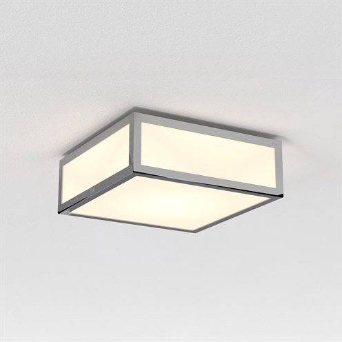 ASTRO+Mashiko 200 Square max. 60W E27, IP44, lae- ja seinavalgusti, poleeritud kroom, klaasist hajuti