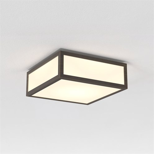 ASTRO+Mashiko 200 Square max. 60W E27, IP44, lae- ja seinavalgusti, pronks, klaasist hajuti