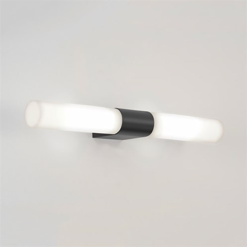 ASTRO+Padova 2x max. 28W G9, IP44 seinavalgusti, matt must, klaasist hajuti
