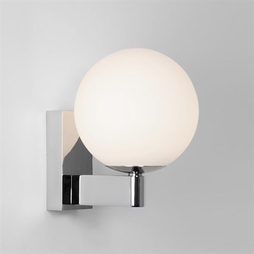 ASTRO+Sagara max. 40W G9, IP44, seinavalgusti, poleeritud kroom, klaasist hajuti