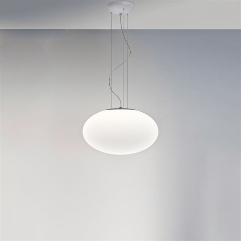 ASTRO+Zeppo Pendant 400 max. 100W E27, rippvalgusti, matt valge, klaasist hajuti