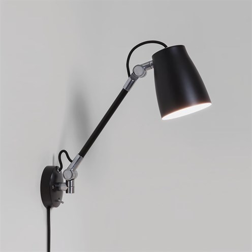 ASTRO+Atelier Grande max. 12W E27, seinavalgusti, lüliti ja pistikuga, matt must