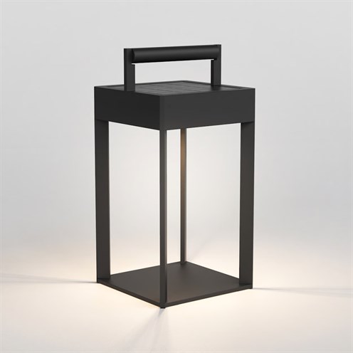 ASTRO+Kuro 250 LED 1,3W 145lm 2700K, hämardatav Touch Dim, IP44, päikesepaneeliga, laetav välisvalgusti (5h, tööaeg kuni 12h), must