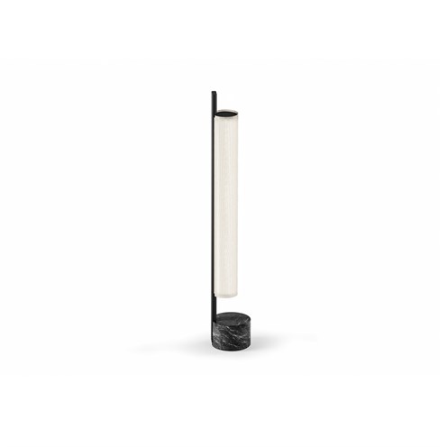 Panzeri+Ombra LED 12,2W 456lm 2700K CRI>90, lülitiga hämardatav, lauavalgusti, matt must, valge kangas, must marmor