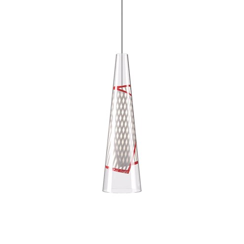Lodes+Cono di Luce Small LED 7W 1307lm 2700K CRI>90, hämardatav, rippvalgusti, punane detail, laerosett tellida eraldi