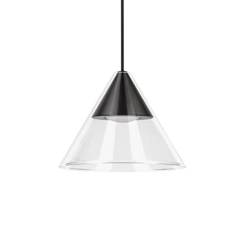 CINI&NILS+Cordina Conico Vetro Trasparente LED 5W 550lm 2700K, hämardatav, rippvalgusti, must, laerosett tellida eraldi