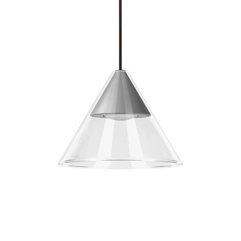 CINI&NILS+Cordina Conico Vetro Trasparente LED 5W 550lm 2700K, hämardatav, rippvalgusti, hõbedane, laerosett tellida eraldi