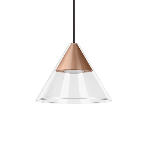 CINI&NILS+Cordina Conico Vetro Trasparente LED 5W 550lm 2700K, hämardatav, rippvalgusti, roosa kuld, laerosett tellida eraldi