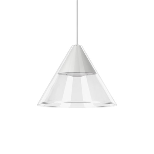 CINI&NILS+Cordina Conico Vetro Trasparente LED 5W 550lm 2700K, hämardatav, rippvalgusti, valge, laerosett tellida eraldi