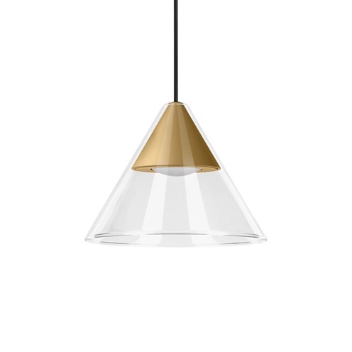 CINI&NILS+Cordina Conico Vetro Trasparente LED 5W 550lm 2700K, hämardatav, rippvalgusti, kuldne, laerosett tellida eraldi