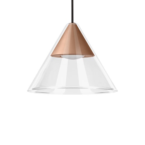 CINI&NILS+Cordina Conico Vetro Trasparente LED 5W 550lm 2700K, hämardatav, rippvalgusti, roosa kuld, laerosett tellida eraldi