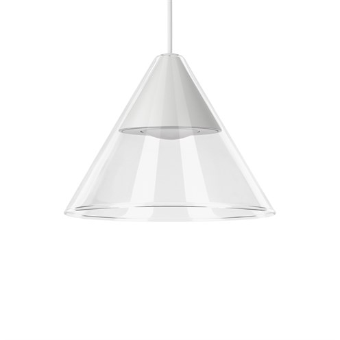 CINI&NILS+Cordina Conico Vetro Trasparente LED 5W 550lm 2700K, hämardatav, rippvalgusti, valge, laerosett tellida eraldi