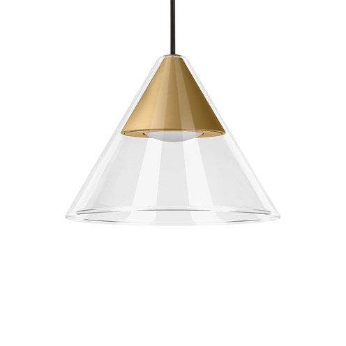 CINI&NILS+Cordina Conico Vetro Trasparente LED 5W 550lm 2700K, hämardatav, rippvalgusti, kuldne, laerosett tellida eraldi