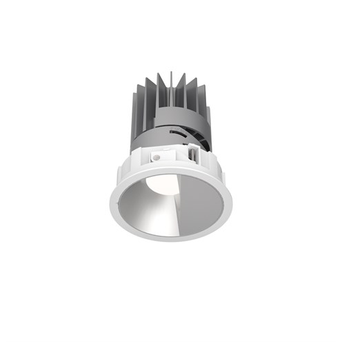 PRO+Design Dot Ø110mm LED 20W 531lm 3000K CRI>90, on/off, süvisvalgusti, valge, asümmeetriline matt hõbe reflektor