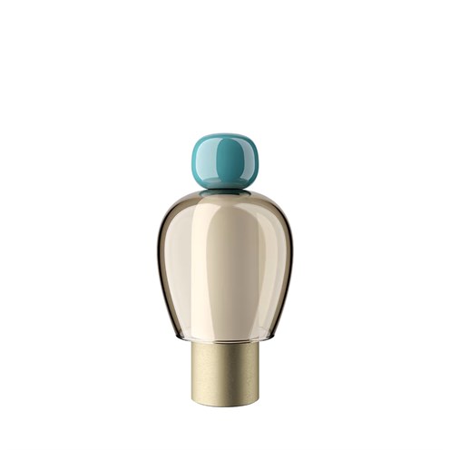 Lodes+Easy Peasy Lagoon LED 5W 380lm 2200-2700K CRI>90, hämardatav Dim-to-warm, laetav lauavalgusti (3h, tööaeg kuni 19h), türkiissinine/meevärvi/harjatud kuld