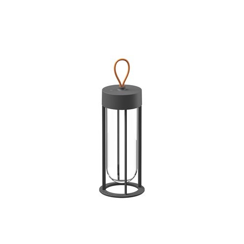 FLOS Outdoor+In Vitro Unplugged LED 2,5W 115lm 2700K CRI>90, hämardatav Touch Dim, IP65, laetav lauavalgusti (tööaeg kuni 6h), antratsiit