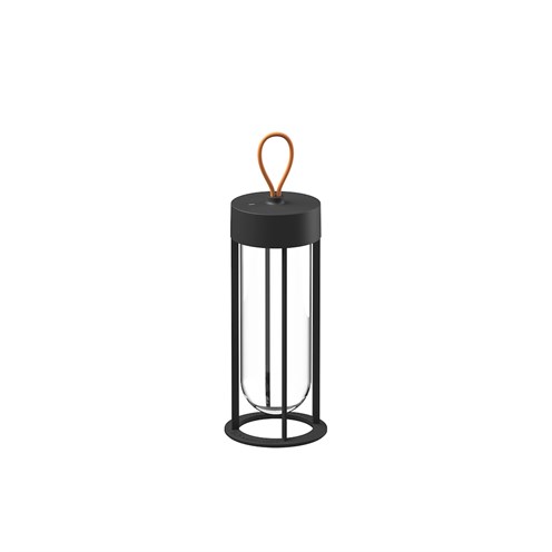 FLOS Outdoor+In Vitro Unplugged LED 2,5W 115lm 2700K CRI>90, hämardatav Touch Dim, IP65, laetav lauavalgusti (tööaeg kuni 6h), must
