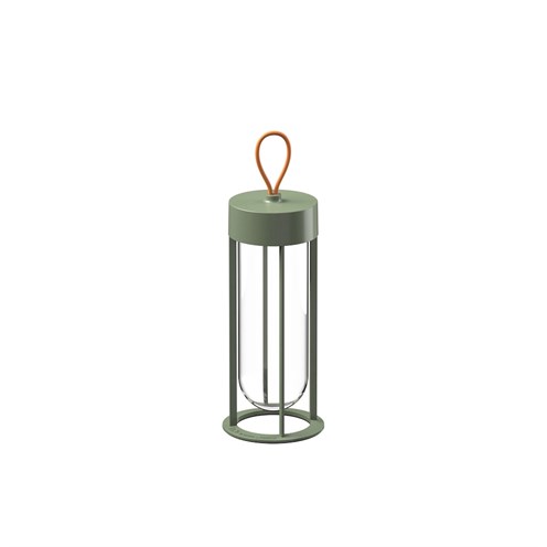 FLOS Outdoor+In Vitro Unplugged LED 2,5W 115lm 2700K CRI>90, hämardatav Touch Dim, IP65, laetav lauavalgusti (tööaeg kuni 6h), heleroheline