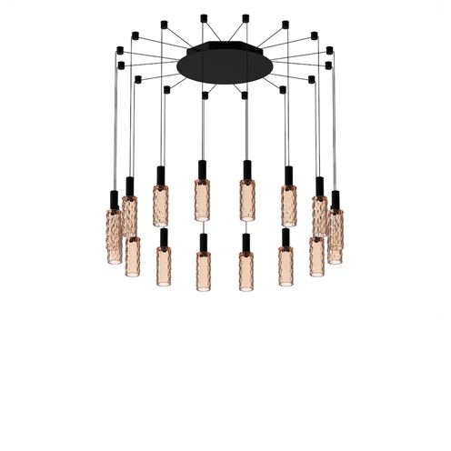 Panzeri+Scent Pixel Cluster 16 elements LED 47W 2896lm 2700K CRI>90, hämardatav Push/DALI, rippvalgusti, roosa