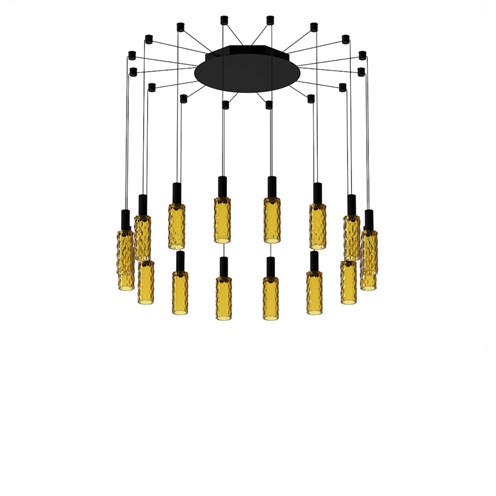 Panzeri+Scent Pixel Cluster 16 elements LED 47W 2896lm 2700K CRI>90, hämardatav Push/DALI, rippvalgusti, karamellivärvi