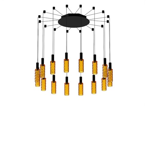 Panzeri+Scent Pixel Cluster 16 elements LED 47W 2896lm 2700K CRI>90, hämardatav Push/DALI, rippvalgusti, oranž