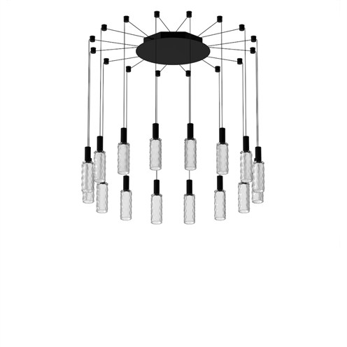Panzeri+Scent Pixel Cluster 16 elements LED 47W 2896lm 2700K CRI>90, hämardatav Push/DALI, rippvalgusti, jääklaas