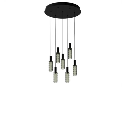 Panzeri+Scent Pixel Cluster 7 elements LED 22W 1267lm 2700K CRI>90, rippvalgusti, suitsune klaas