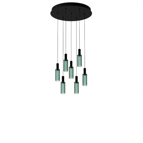 Panzeri+Scent Pixel Cluster 7 elements LED 22W 1267lm 2700K CRI>90, rippvalgusti, roheline