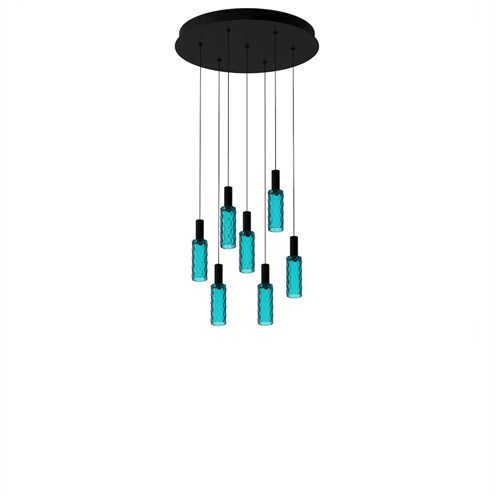 Panzeri+Scent Pixel Cluster 7 elements LED 22W 1267lm 2700K CRI>90, rippvalgusti, türkiissinine