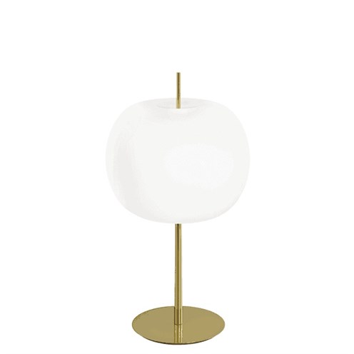 Kdln+KUSHI XL TABLE max. 70W E27, lauavalgusti, messing, opaalklaas