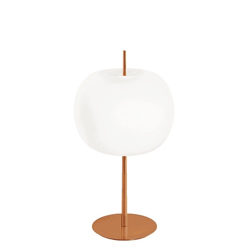 Kdln+KUSHI XL TABLE max. 70W E27, lauavalgusti, vaskjas, opaalklaas