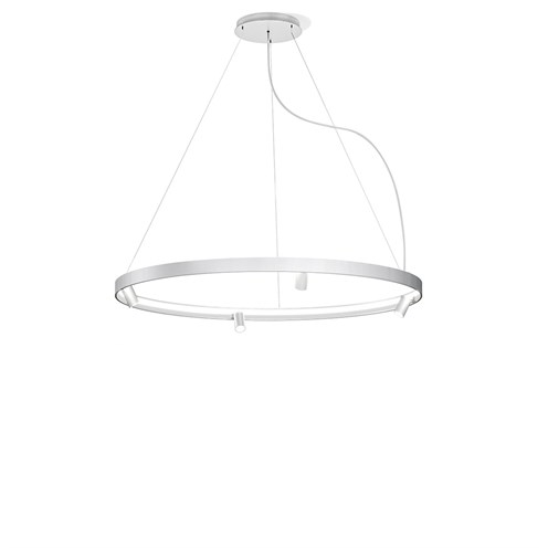 Panzeri+Arena Ø150 LED 107W 9672lm 2700K CRI>90 30°, hämardatav Push/DALI, rippvalgusti, valge