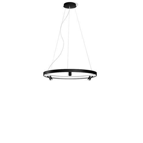 Panzeri+Arena Ø100 LED 78W 6743lm 2700K CRI>90 30°, hämardatav Push/DALI, rippvalgusti, must