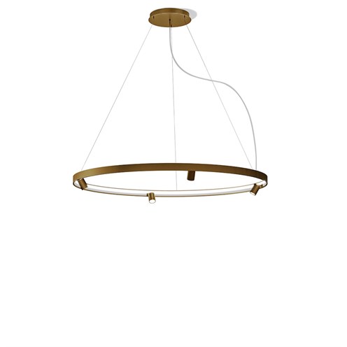 Panzeri+Arena Ø150 LED 107W 9672lm 2700K CRI>90 30°, hämardatav Push/DALI, rippvalgusti, pronks