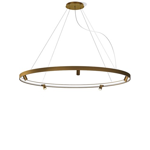 Panzeri+Arena Ø200 LED 133W 12598lm 2700K CRI>90 30°, hämardatav Push/DALI, rippvalgusti, pronks